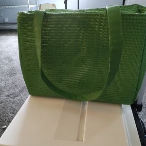 Liz Claiborne Women's Grass Green Shoulder Handbag Purse Braided Olefin 10x13x4